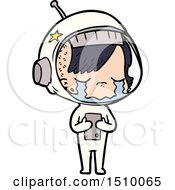 Cartoon Crying Astronaut Girl