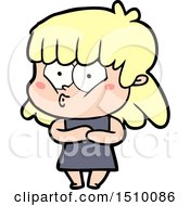 Poster, Art Print Of Cartoon Whistling Girl