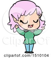 Happy Cartoon Elf Girl