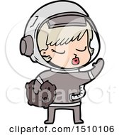 Poster, Art Print Of Cartoon Pretty Astronaut Girl