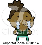 Cartoon Tough Woman Crying