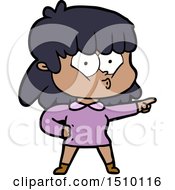 Poster, Art Print Of Cartoon Whistling Girl