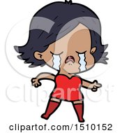 Poster, Art Print Of Cartoon Girl Crying And Pointing