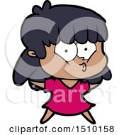 Poster, Art Print Of Cartoon Whistling Girl