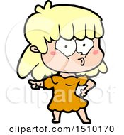 Poster, Art Print Of Cartoon Whistling Girl