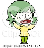 Cartoon Shocked Elf Girl