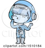 Cartoon Curious Astronaut Wondering