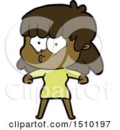 Poster, Art Print Of Cartoon Whistling Girl