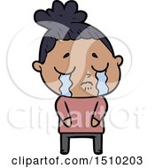 Poster, Art Print Of Cartoon Crying Woman