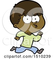 Cartoon Curious Boy Running