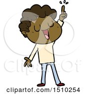 Laughing Cartoon Man With Great Idea