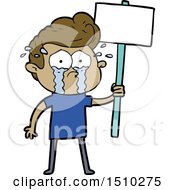 Cartoon Crying Protester