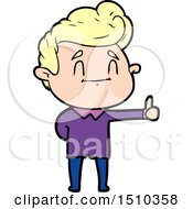 Poster, Art Print Of Happy Cartoon Man Giving Thumbs Up
