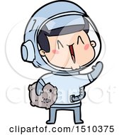 Poster, Art Print Of Happy Cartoon Astronaut With Moon Rock