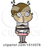 Cartoon Boy With Amazing Books