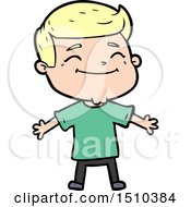 Poster, Art Print Of Happy Cartoon Man With Open Arms