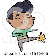 Poster, Art Print Of Happy Cartoon Man Kicking