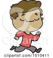 Cartoon Peaceful Man Running