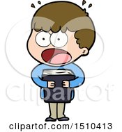 Poster, Art Print Of Cartoon Shocked Man With A Book