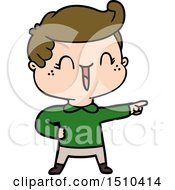 Cartoon Laughing Boy Pointing