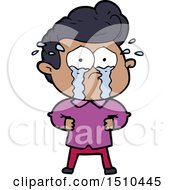 Poster, Art Print Of Cartoon Crying Man With Hands On Hips