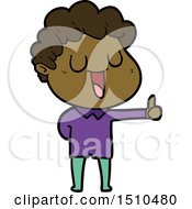 Poster, Art Print Of Laughing Cartoon Man Giving Thumbs Up Sign
