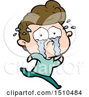 Poster, Art Print Of Cartoon Crying Man Running
