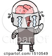 Cartoon Crying Robot Waving