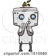 Poster, Art Print Of Nervous Cartoon Robot