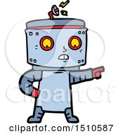 Poster, Art Print Of Cartoon Robot Pointing