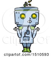 Cartoon Robot Shrugging