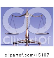 Equal Brass Scales Of Justice Clipart Illustration