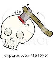 Cartoon Axe In Skull