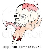 Cartoon Halloween Skull In Zombie Hand