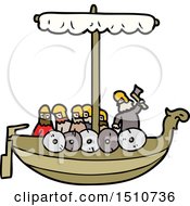 Cartoon Vikings Sailing by lineartestpilot