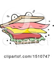 Sandwich Cartoon Character by lineartestpilot