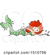 Poster, Art Print Of Cartoon Mermaid