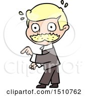 Cartoon Man With Mustache Making A Point