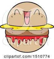 Poster, Art Print Of Cartoon Happy Burger