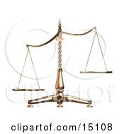 Brass Scales Of Justice Off Balance Symbolizing Injustice Over White
