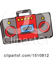 Poster, Art Print Of Cartoon Retro Cassette Tape Player