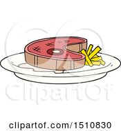 Poster, Art Print Of Cartoon Steak Dinner