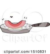Cartoon Frying Sausage by lineartestpilot