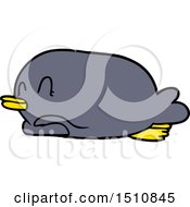 Penguin Lying On Belly