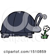 Cartoon Bug And Flower