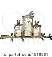 Poster, Art Print Of Owl Family Cartoon