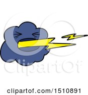 Poster, Art Print Of Cartoon Thundercloud Spitting Lightning