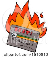 Poster, Art Print Of Burning Credit Card Cartoon