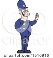 Poster, Art Print Of Cartoon Policeman Making Stop Gesture