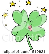 Poster, Art Print Of Happy Cartoon Four Leaf Clover
